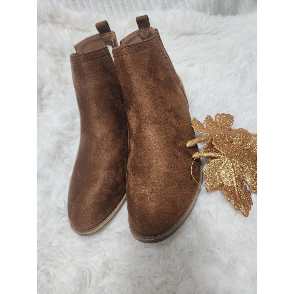 Journee Womens Cognac Ankle Boots Size 10